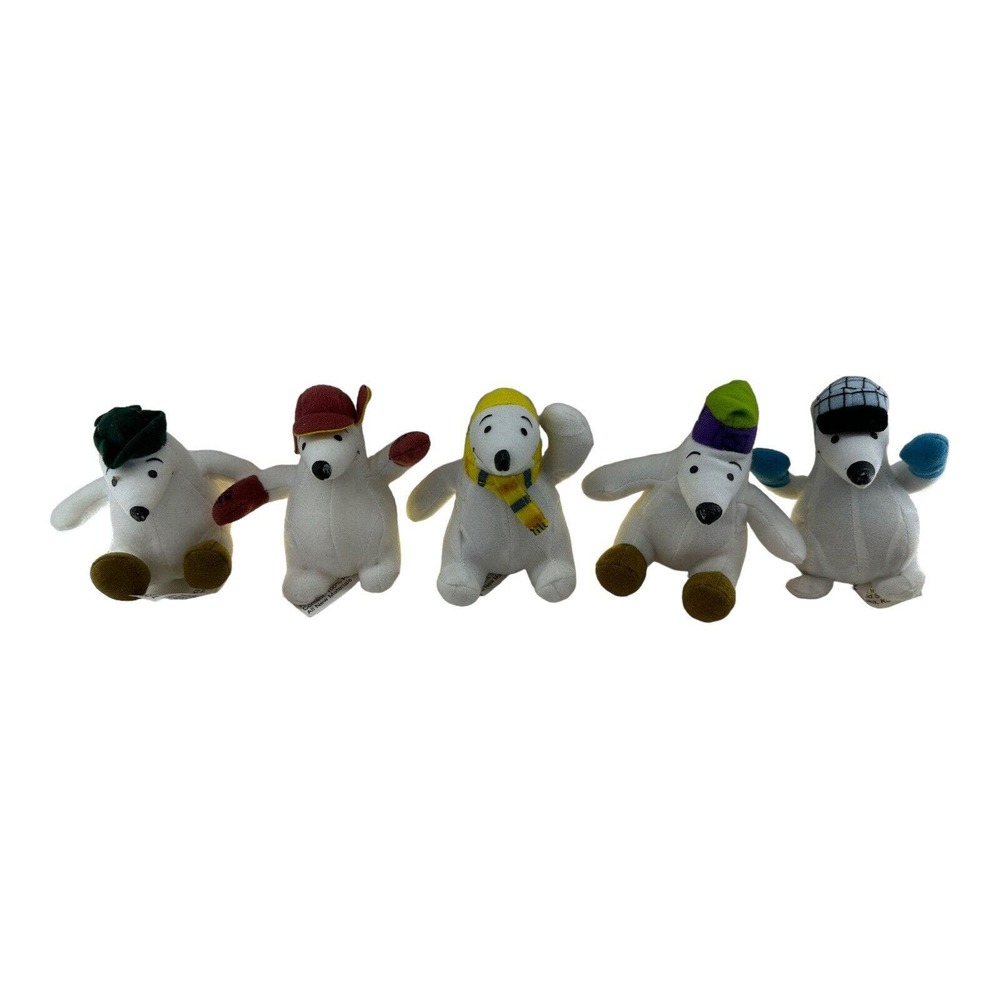 (5) Kid Stuff Polar Pranks Miniature Polar Plush Stuffed Bear Collaectible Bears
